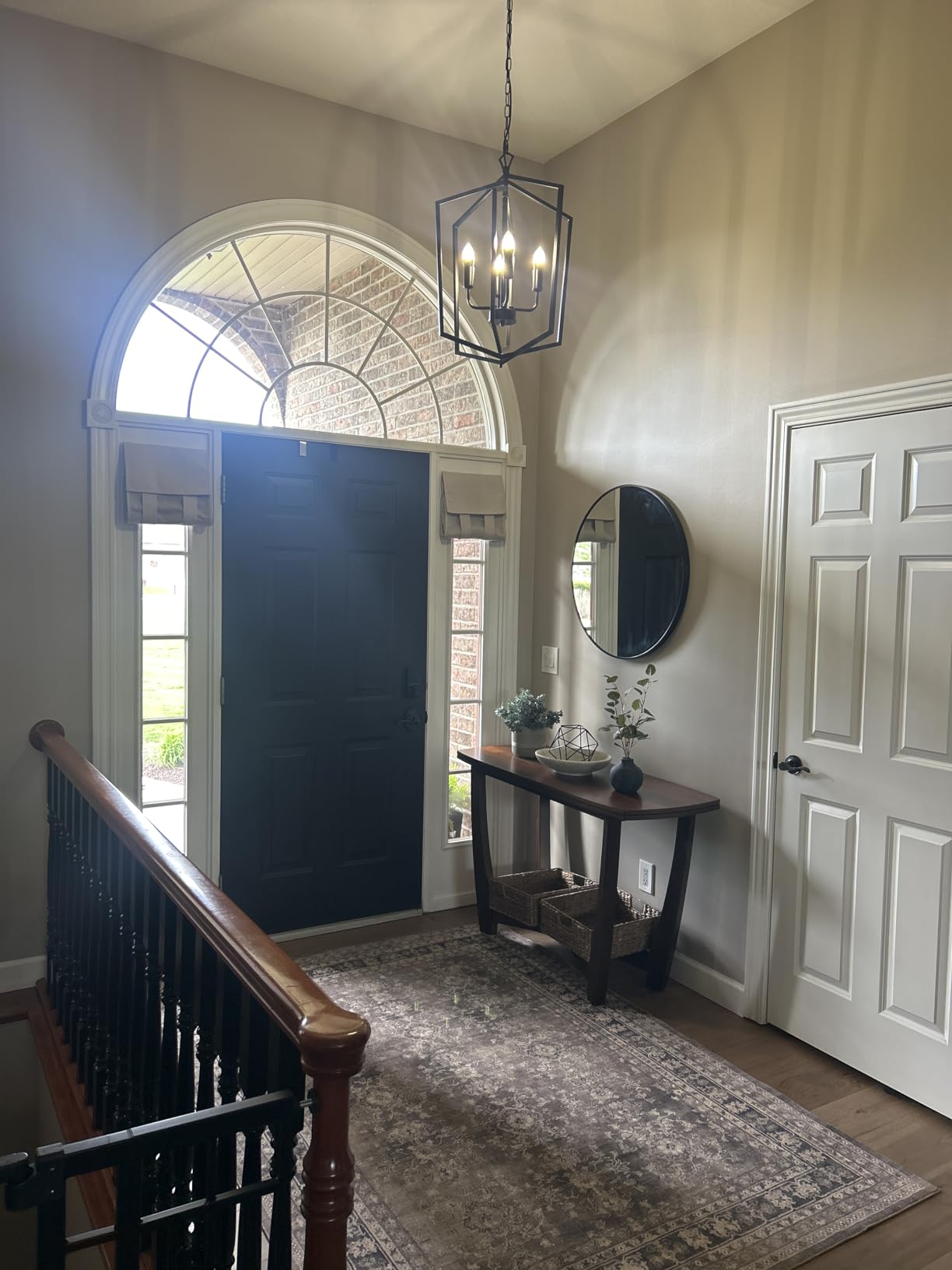 WJShome Modern Black Chandelier, 12-Light Tiered Pendant Light Fixtures, Long Chandeliers for High Ceilings, Farmhouse Foyer Lighting Fixtures, for Living Room, Staircase, Entryway customer photo 2