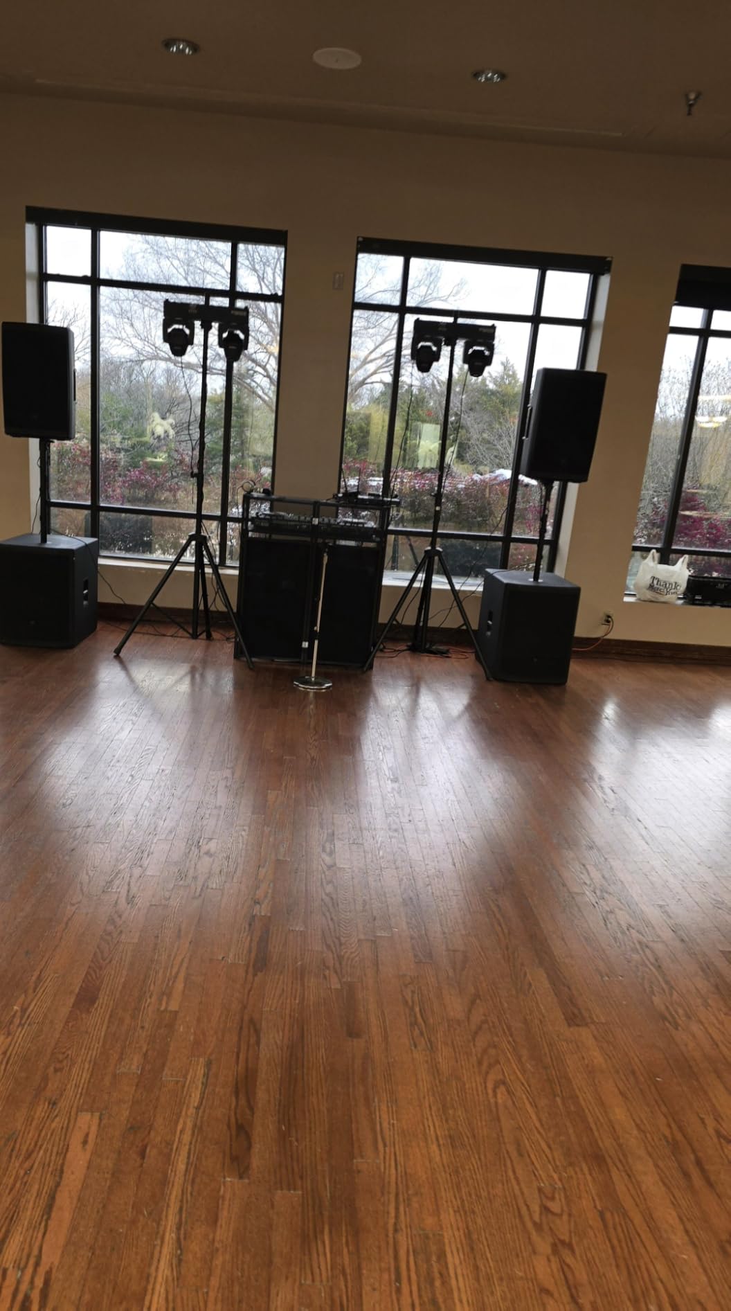Portable DJ Booth Table,Foldable DJ Table Stand with White & Black Scrim,Adjustable D J Facade Station Metal Frame with Cable Hole for Private Events, Clubs, Bars customer photo 2