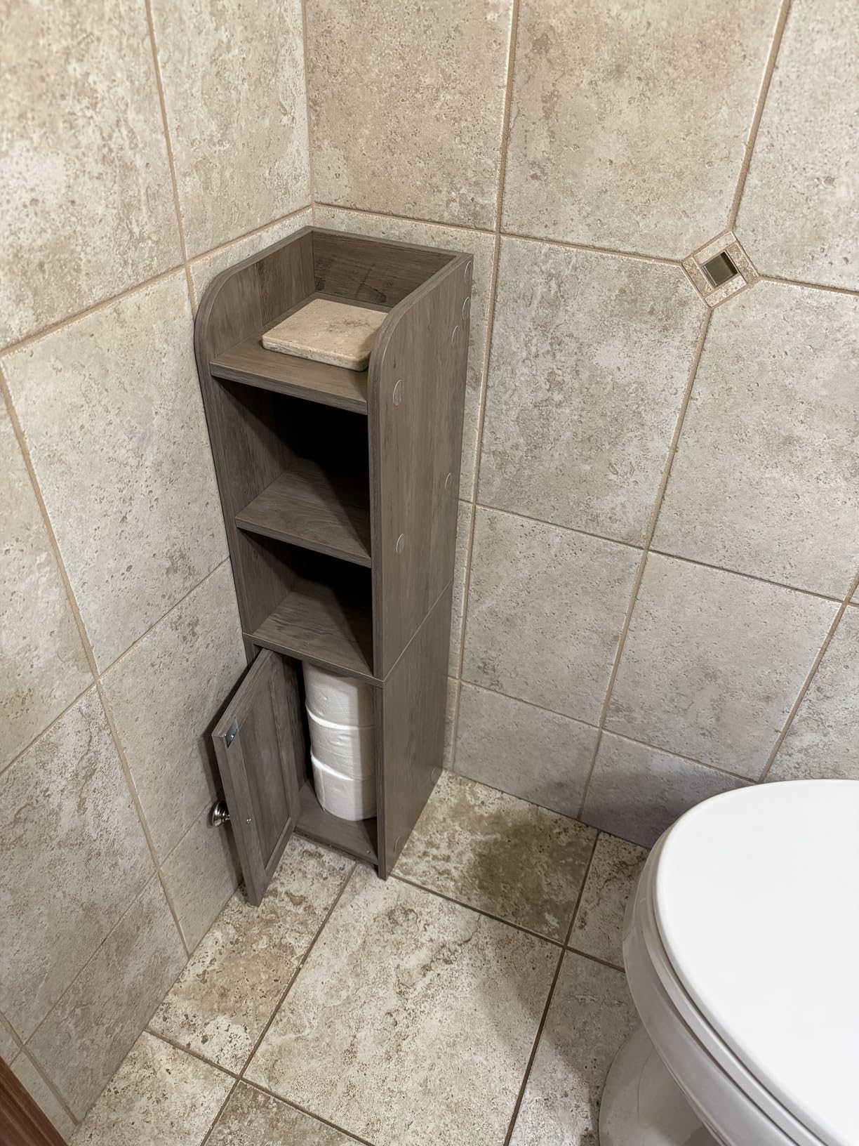 Homhedy Small Bathroom Storage Cabinet, Narrow Toilet Paper Cabinet customer photo 2
