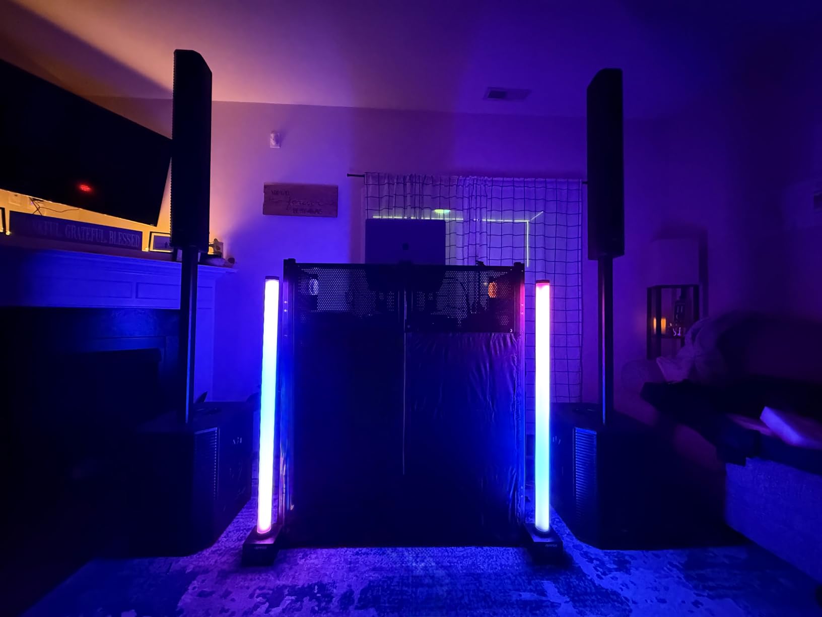 Portable DJ Booth Facade Stand | Foldable DJ Table with 38.5