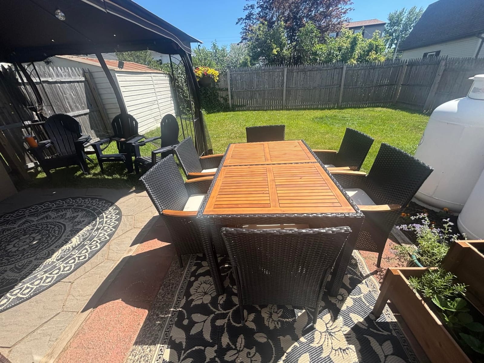 Yaheetech 7 Piece Patio Furniture Set, Outdoor Dining Acacia Wood Table Top customer photo 2