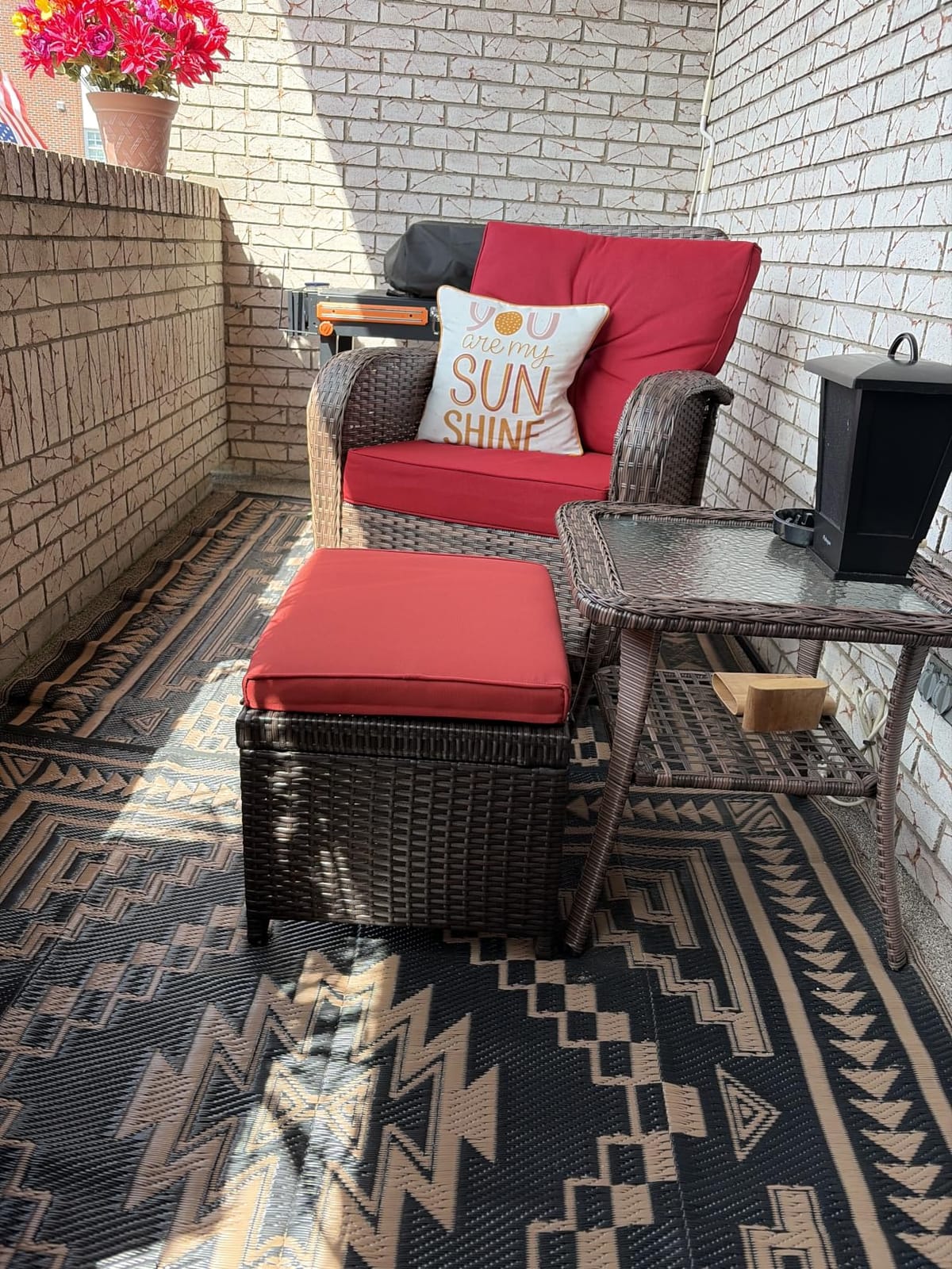 Best Choice Products Set of 2 Wicker Ottomans, Multipurpose Outdoor Furniture for Patio, Backyard, Additional Seating, Footrest, Side Table w/Removable Cushions, Steel Frame - Midnight Green/Brown customer photo 2