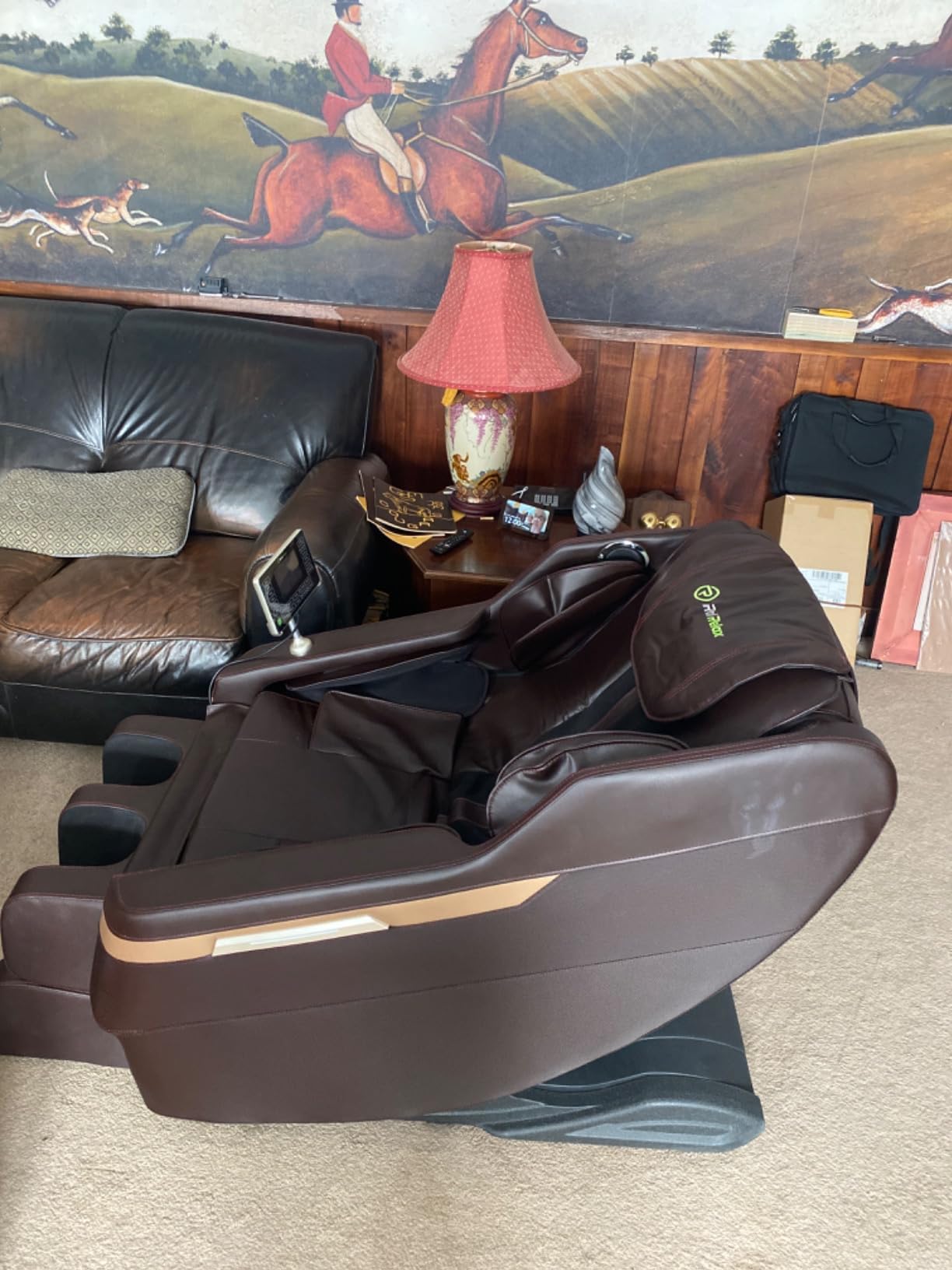 Real Relax Full Body Shiatsu Massage Chair for Home Relaxation | Zero Gravity Recline, Pre-Assembled, 6 Auto Modes, Foot Massage, Waist & Calf Heating, Bluetooth, Brown customer photo 2