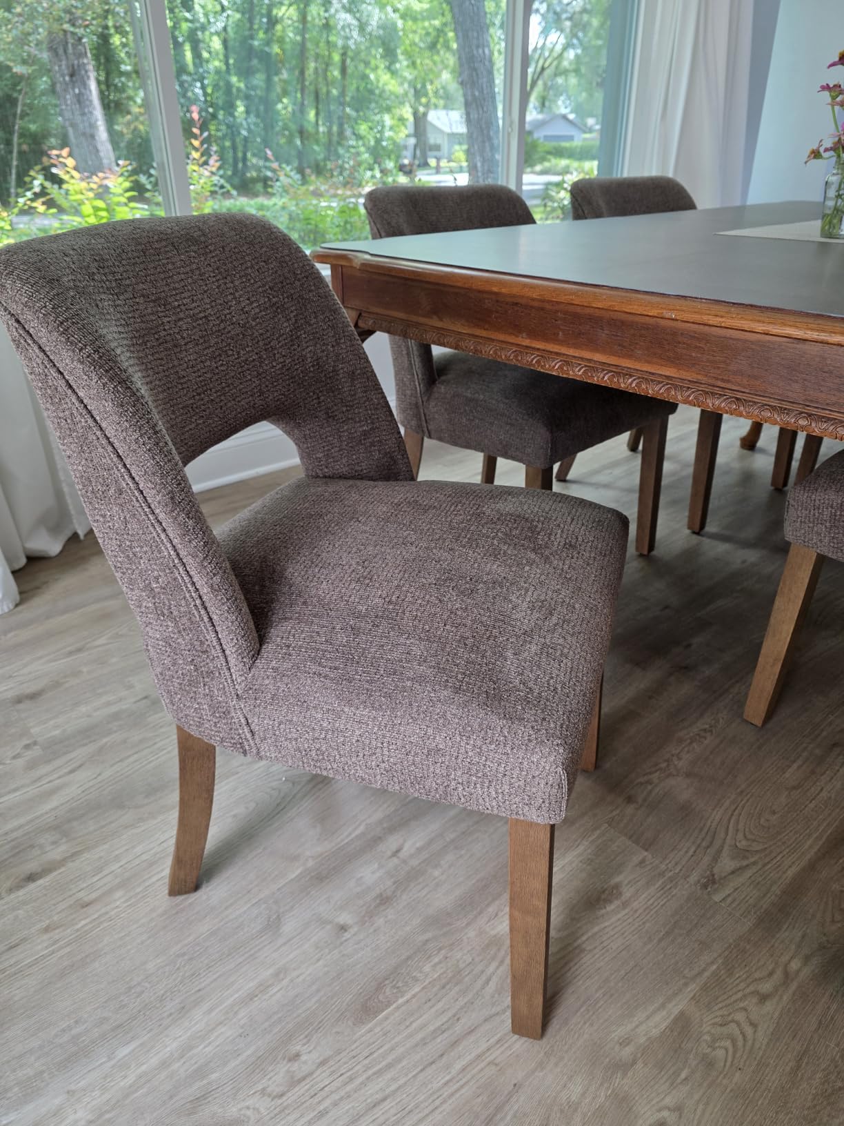 VKNOW Dining Chairs Set of 4, Fabric Dining Chairs, Green customer photo 1