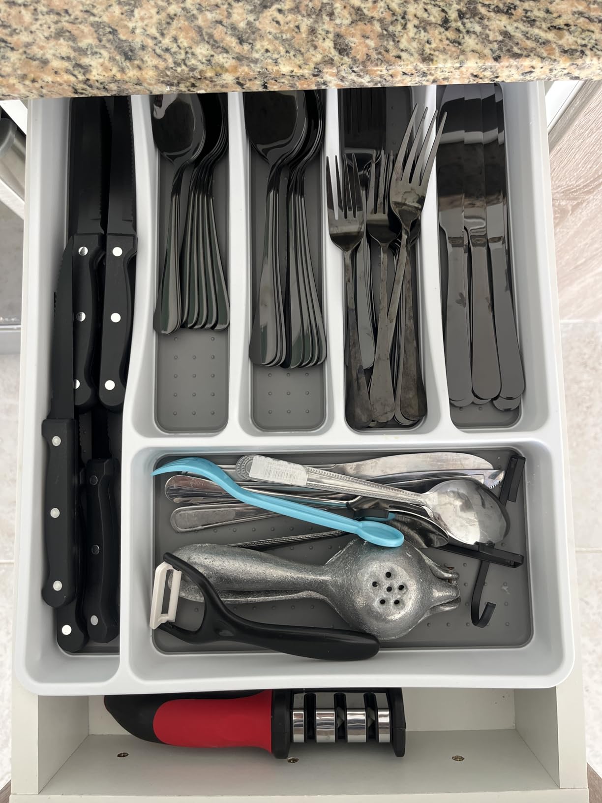 53PCS Gold Silverware Set for 8 with Flatware Drawer Organizer, Stainless Steel Cutlery Set with Steak Knives, Include Spoons and Forks Set & Serving Utensils, Mirror Polished, Dishwasher Safe customer photo 2