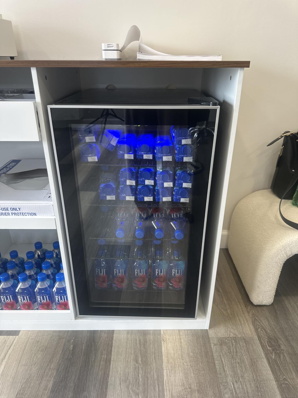 Electactic 26 Bottle Wine Cooler 130 Can Beverage Refrigerator, Small Freestanding Cabinet Wine Cellar with 40℉-61℉ Temperature Control Glass Door, Black customer photo 2