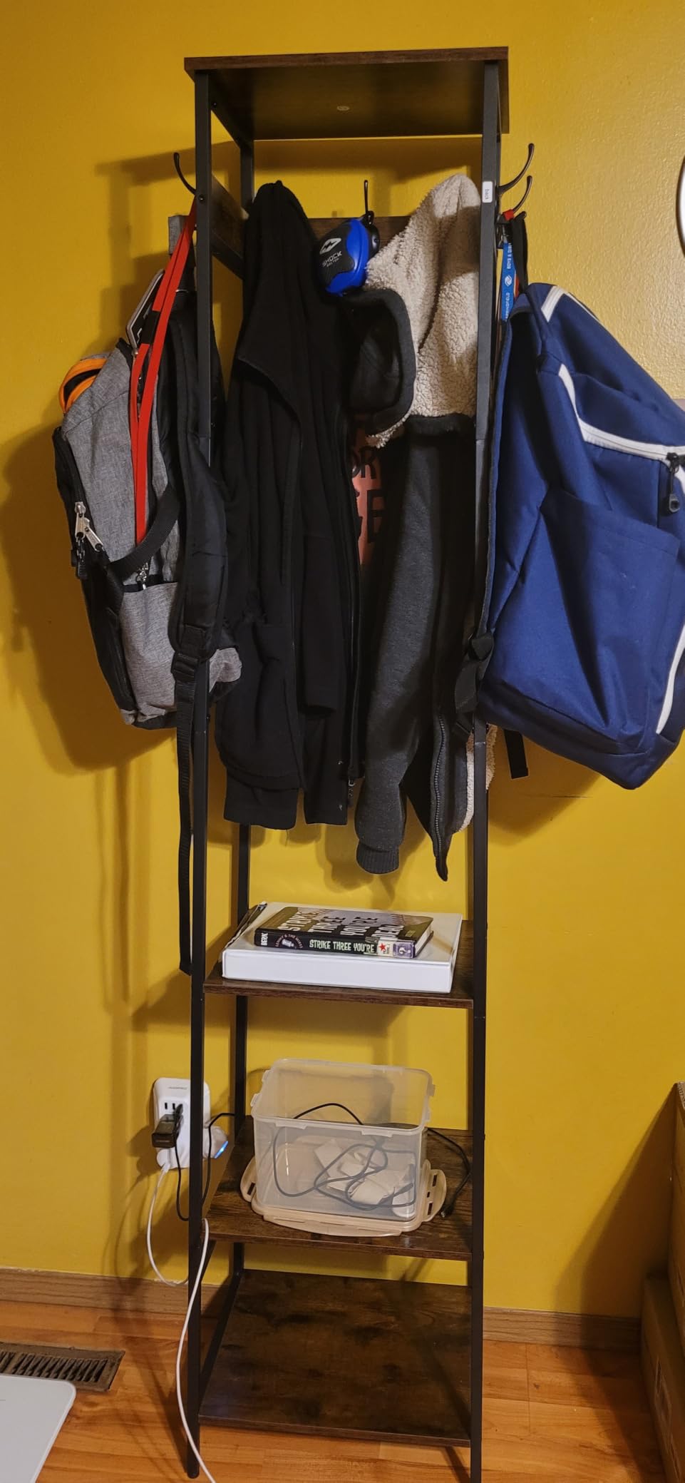 Coat Rack Freestanding with 3 Shelves and 7 Hooks customer photo 2