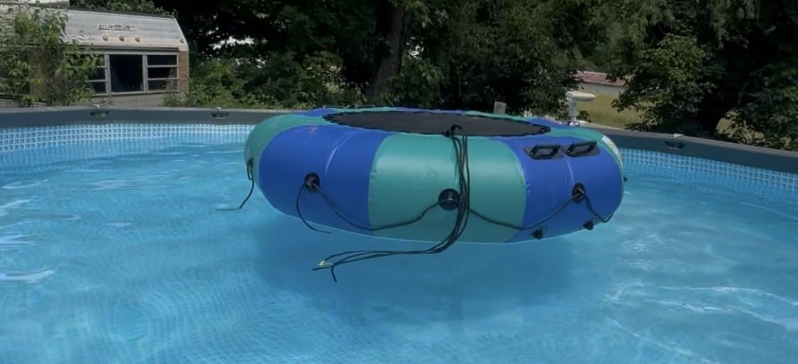6FT/10FT12FT/15FT Inflatable Water Trampoline, Recreational Water Bouncer, Adults Youth Floating Rebounder with 4-Step Ladder, Portable Bounce Swim Platform for Pool, Lake, Water Sports customer photo 2