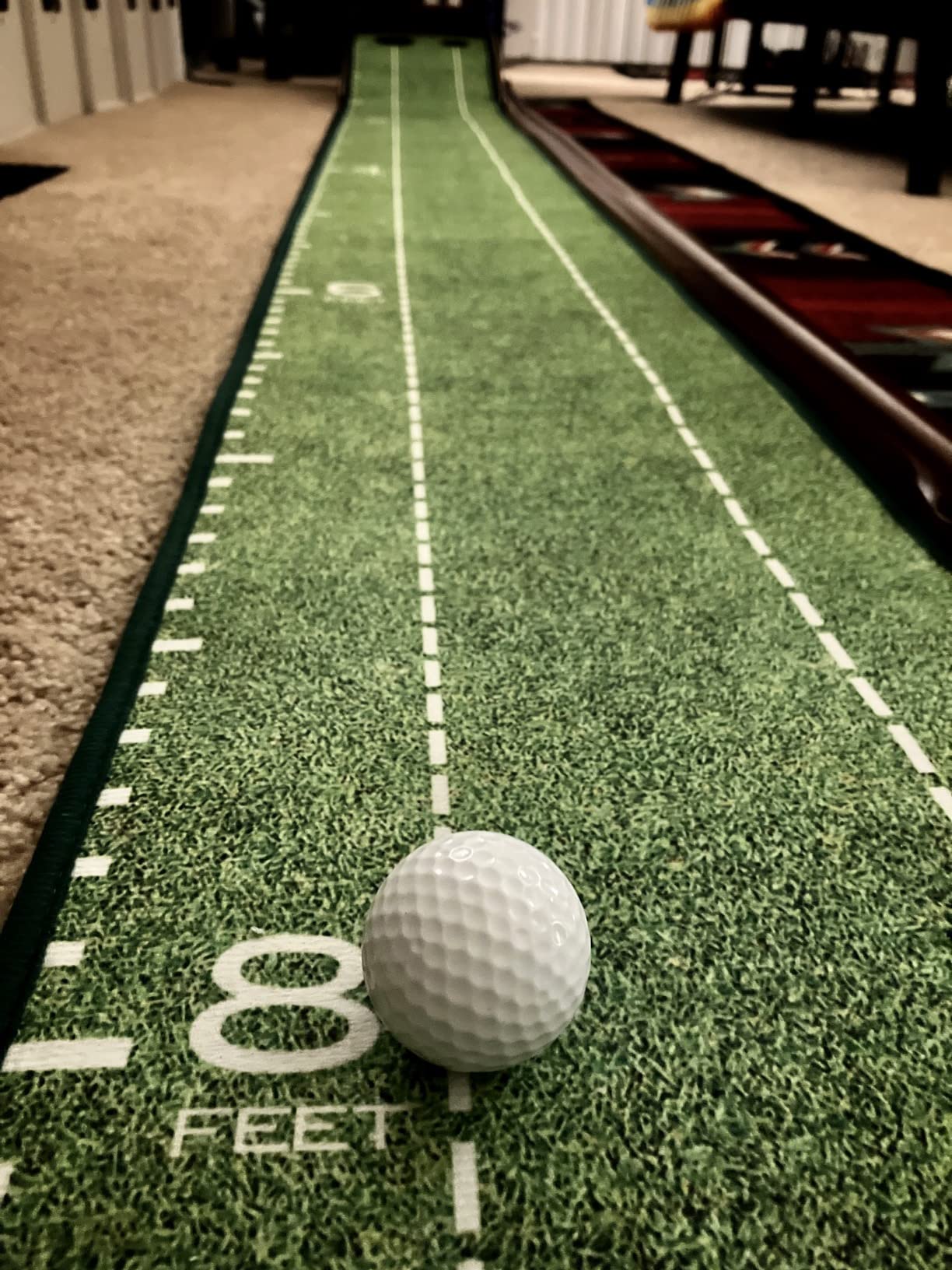 GimYaa Golf Putting mat Green Indoor and Outdoor with Auto Ball Return,Game Practice Golf Gifts for Home, Office, Backyard Indoor Golf and Outdoor Use, Crystal Velvet Mat customer photo 1