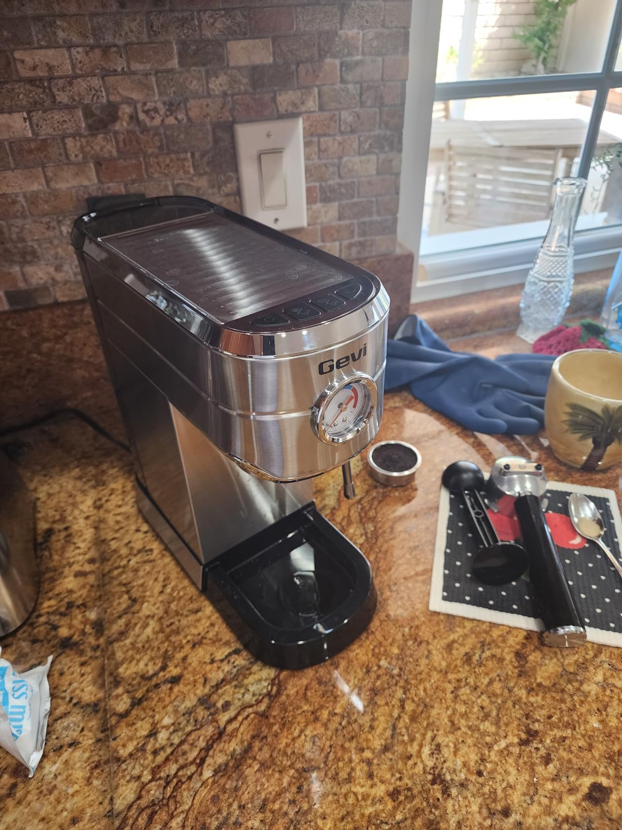 Gevi 20 Bar Compact Espresso Machine for Home,Latte、Cappuccino Coffee Maker | BPA-free;34oz Water Tank;Built-in Pressure Gauge;with Compatible Accessories;Can Make Americano;Easy to Clean;with Steam Wand customer photo 1