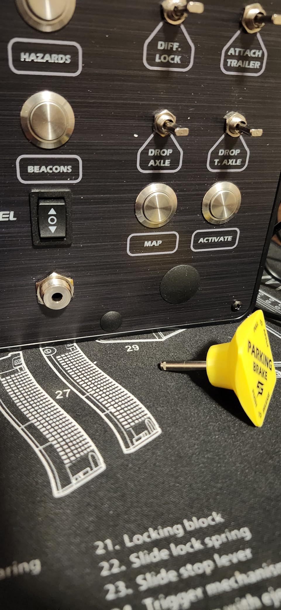 Sim-Panel Classic 2 Button Box for ATS/ETS2 (American Truck Simulator/Euro Truck Simulator) (Premium Black Brush Aluminum Finish) customer photo 2