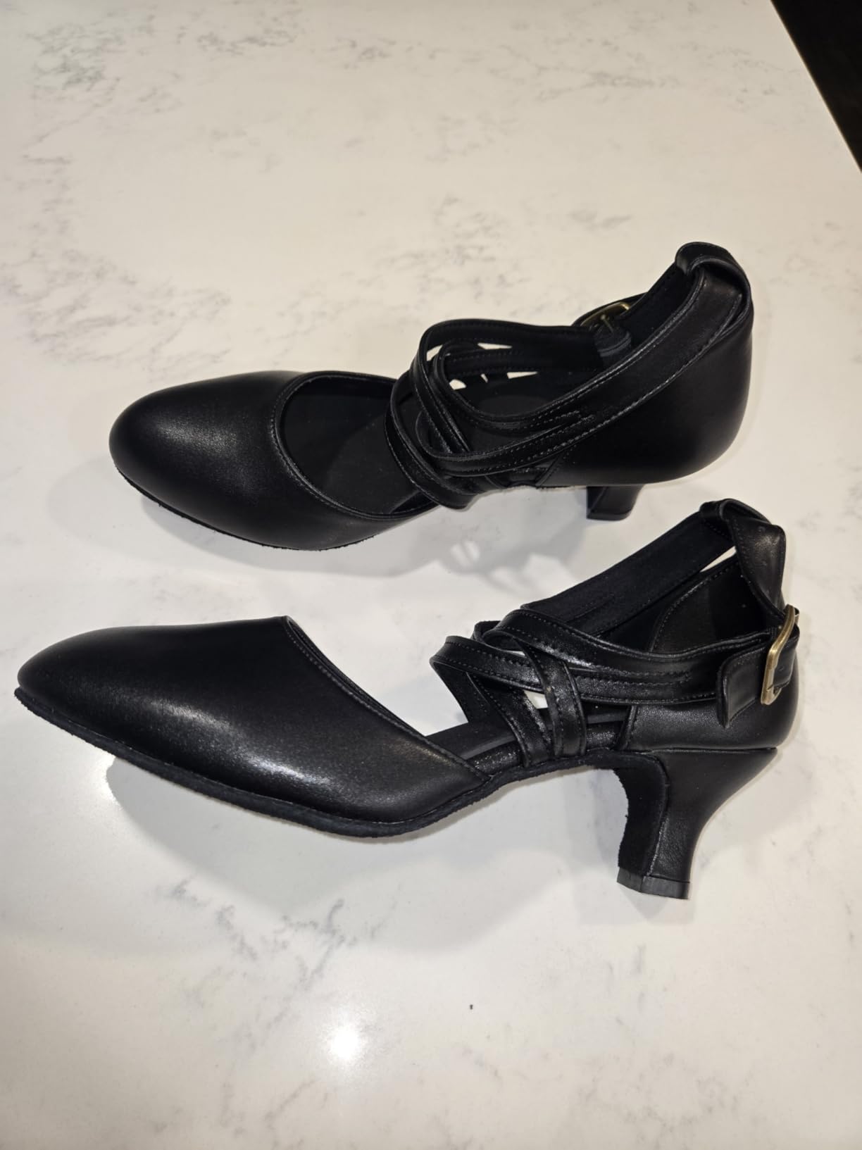 1920s Black Character Women's Dance Shoes 2 Inch Heel Closed Toe Suitable for Tango Fellowship Salsa Flamenco Wedding customer photo 2