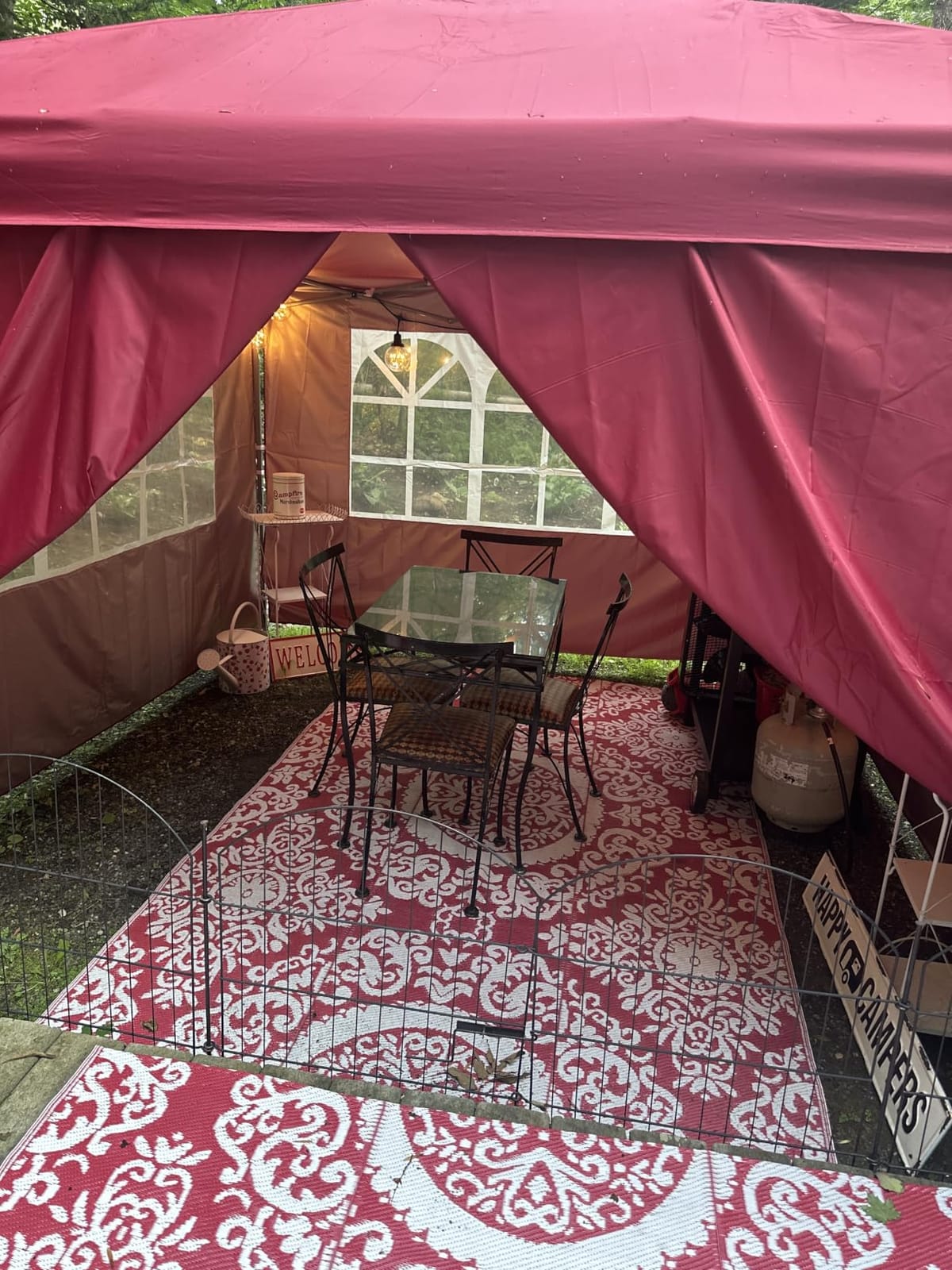 GDY 10x10 Pop Up Canopy Tent with 4 Sidewalls, Easy Set up, Outdoor Silver Coated Beach Gazebos, Carpas with 4 Sandbags, for Events, Parties,Camping,White. customer photo 1