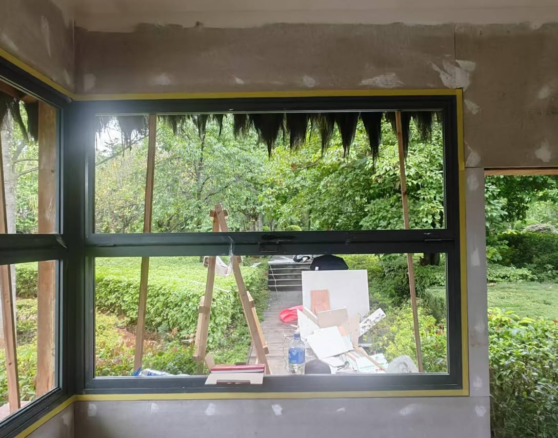 Folding Concession Serving Window with Glass & Lock – Vertical Sliding Double Hung Aluminum Frame Window for Food Truck, Vending Stand, Business Kitchen Use(WxH 48x32in/121.9x81.2cm) customer photo 1