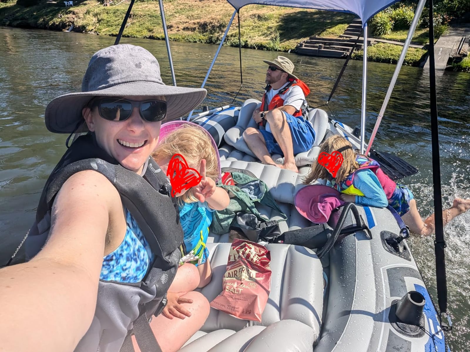 INTEX Excursion 5-Person Inflatable Fishing Boat River Raft Set with Oars customer photo 2
