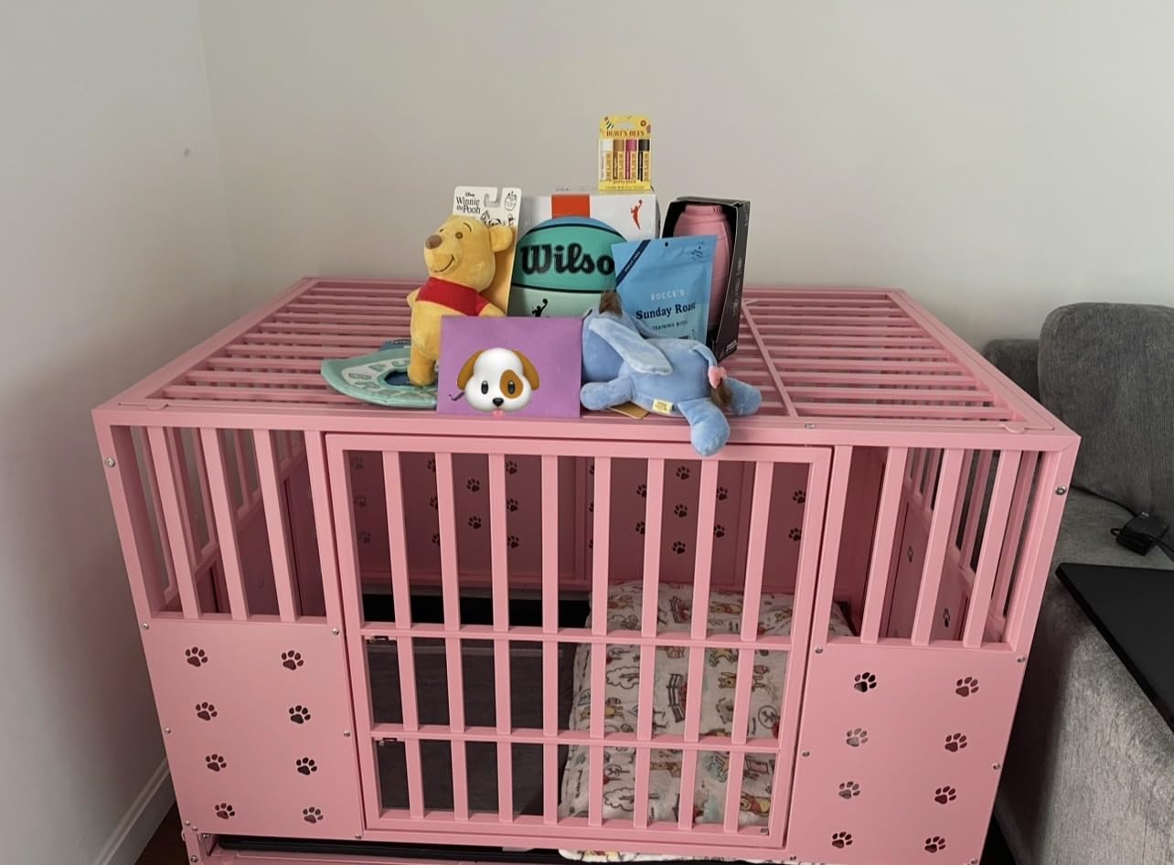 Cammoo 48'' Heavy Duty Dog Crate/Kennel for Large Dogs Indoor, Black customer photo 1