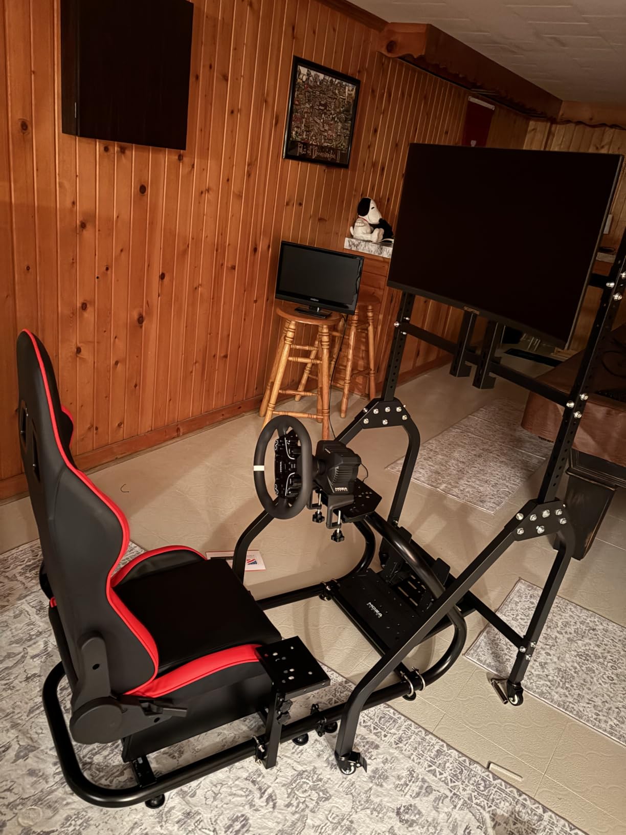Dardoo Single Monitor Stand with Brake Casters for Racing Simulator Cockpit customer photo 1