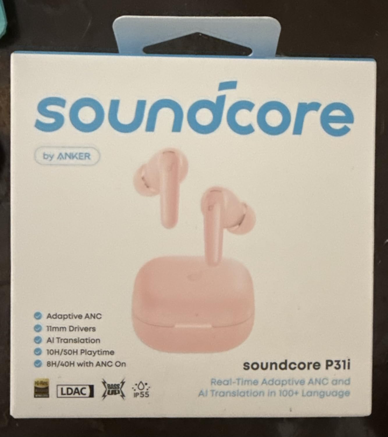 Soundcore P31i by Anker Translation Earbuds with Real-Time Adaptive ANC | Real-Time Adaptive Noise Cancelling, Hi-Res Sound, Translation Earbuds, 50H Playtime, Spatial Audio, Fast Charging, IP55 customer photo 1
