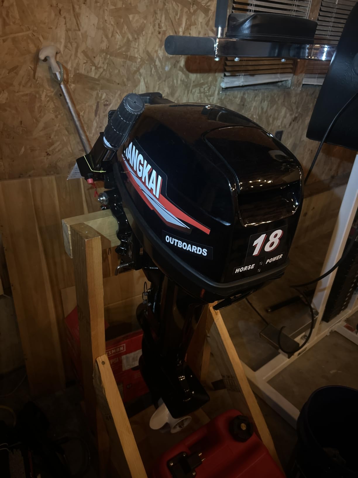 2 Stroke 18HP Outboard Motor, 246CC Fishing Boat Kayak Engine Short Shaft Fishing Boat Engine Outboard Motor Kit with Water Cooling System & CDI Ignition(5500RPM) customer photo 1