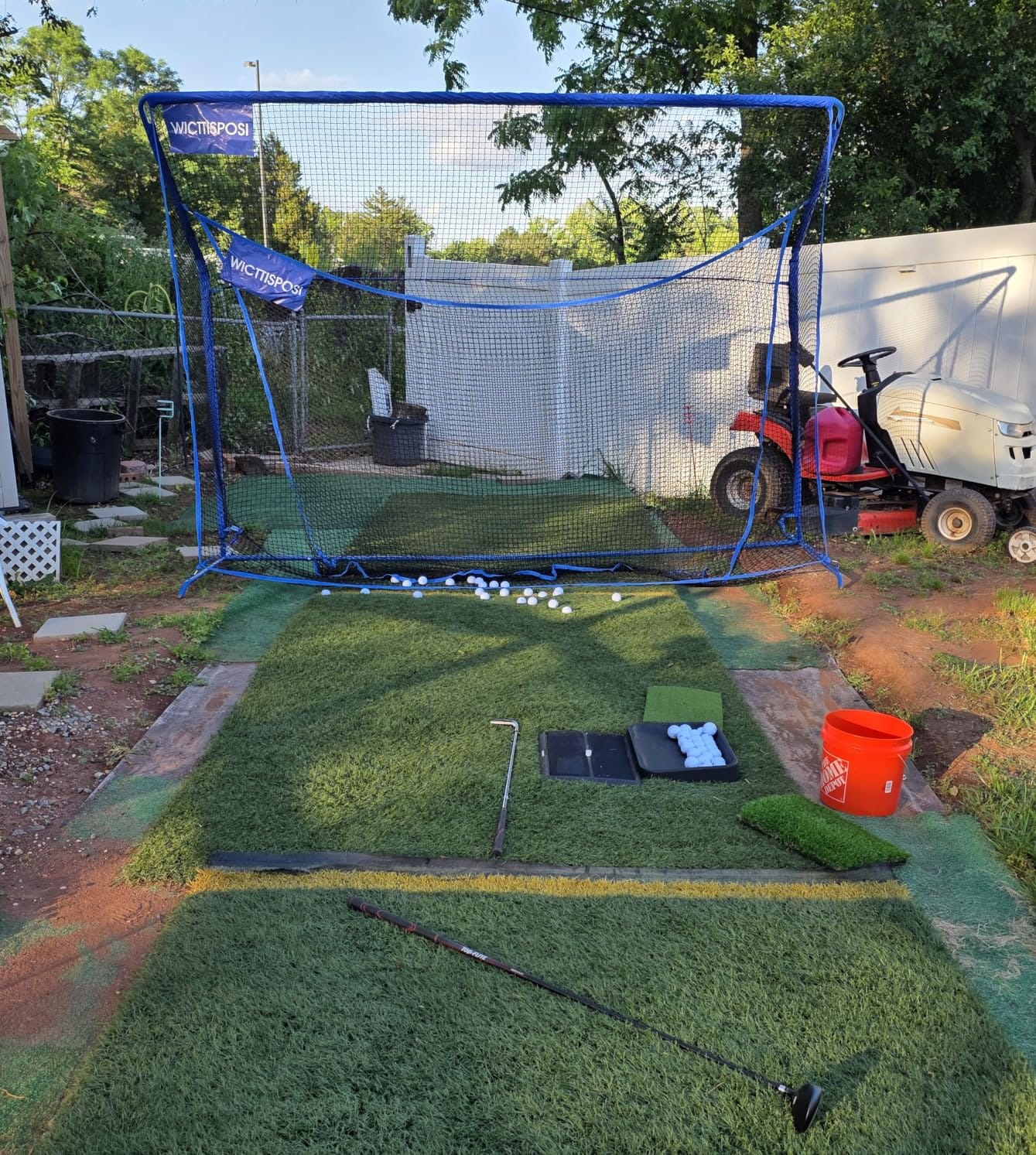 Golf Net with Extra Striking Net, Heavy Duty Golf Practice Hitting Net | For Garage Backyard Swing Chipping Driving Range, Indoor Outdoor Golf Baseball Multi Sport Use,Gifts for Men Dad Him Golfer customer photo 1
