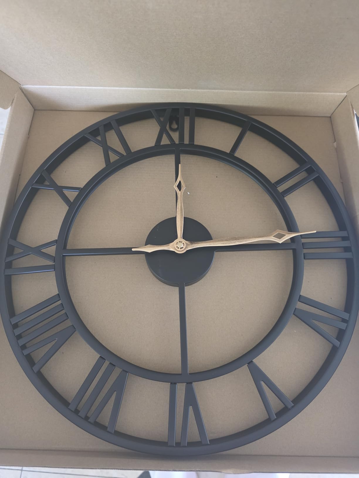 36 Inch Extra Large Wall Clock with Vintage Gold Roman Numerals customer photo 2