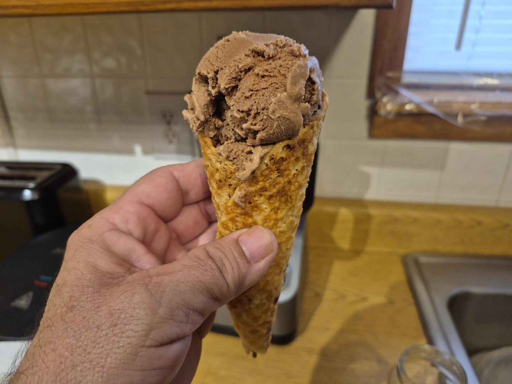 Baker's Friend Waffle Cone Maker Machine with Browning Control, 7.5” Ice Cream Cone Maker, Cone Roller & Bowl Press Included,Thin Waffle Maker Crispy, Nonstick Waffle Bowl Maker,Aqua customer photo 2