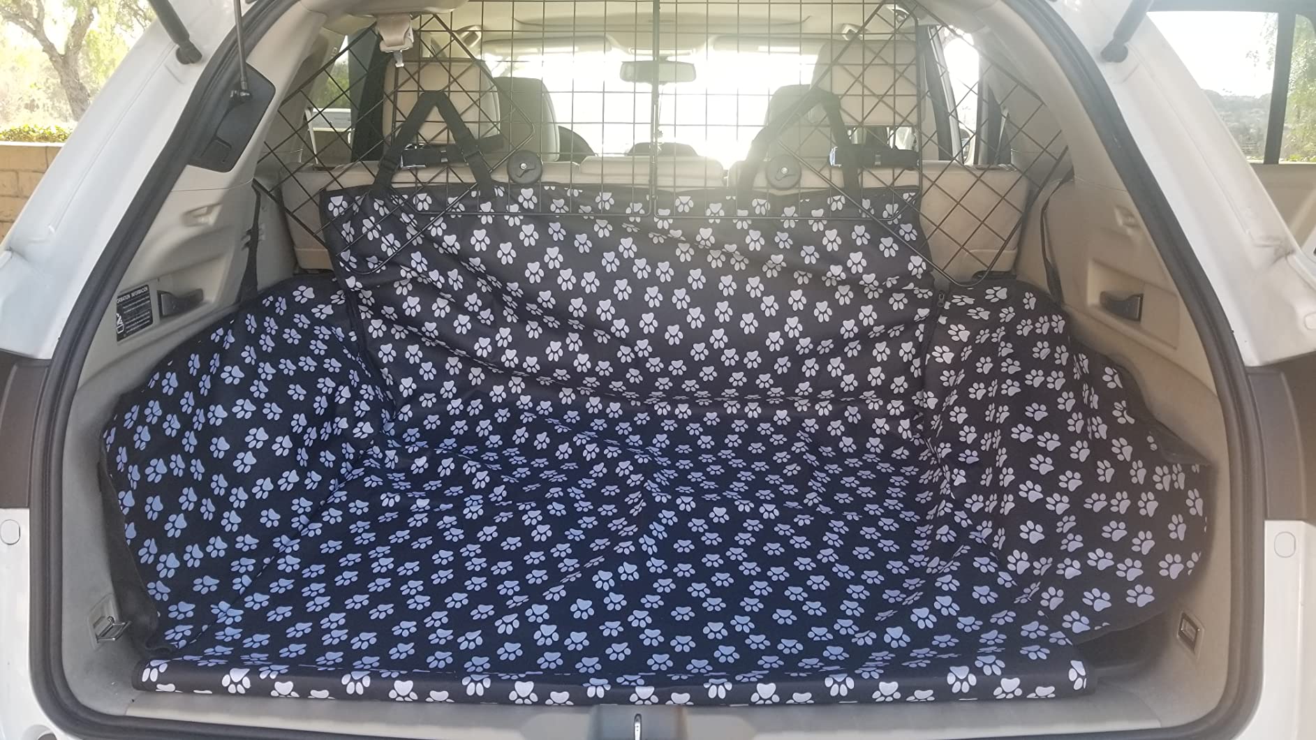 ERYTLLY Dog Car Barrier for SUVs, Vehicles, Dividers, Adjustable Heavy-Duty Wire Pet Gate, Foldable Car Pet Barrier with Mesh Bag, Car Accessories Safety Travel, for Cargo Area 36.6
