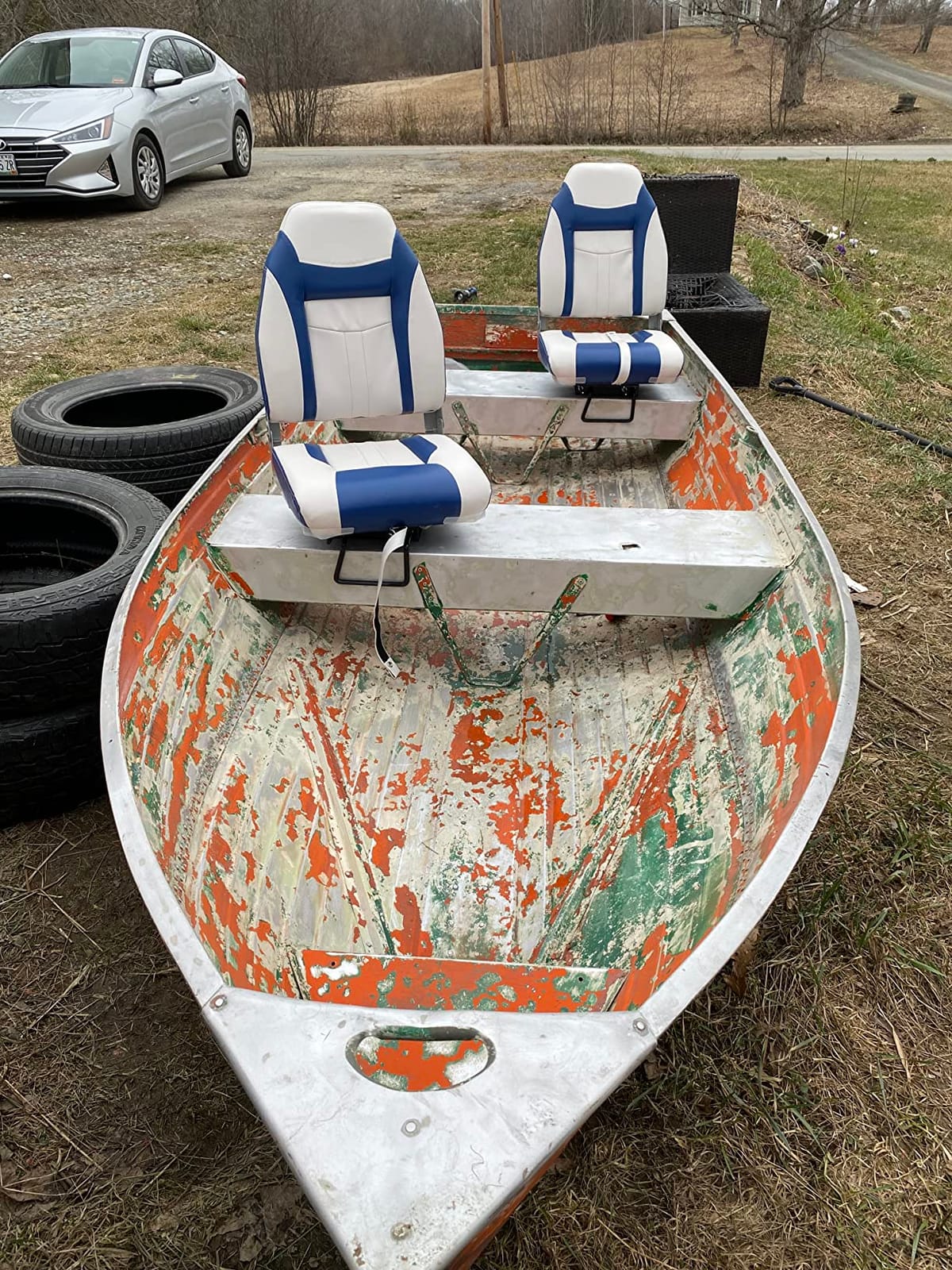NORTHCAPTAIN S1 Deluxe A Pair of Marine High Back/Low Back Folding Fishing Boat Seat for Fishing, Bass/Jon/Pontoon Boat Chairs, 4 Mounting Screws Included customer photo 2