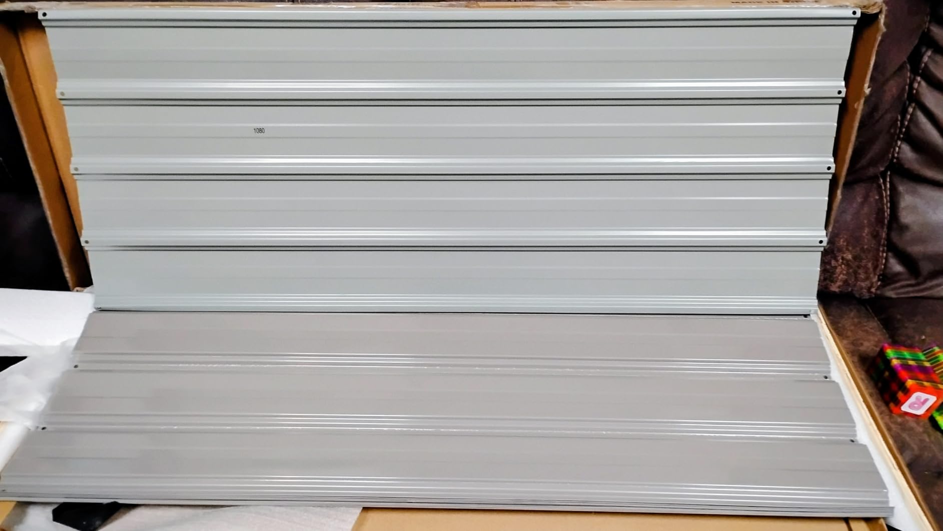 10pcs Metal Roofing Panels, 42.52'' L ×17.72'' W 52.4 ft² Corrugated Metal Sheets, Galvanized Steel Roof Fence Panels for Mobile Homes, Garages, Chicken Coop, Sheds, Stables, Patio, Warm Gray customer photo 1