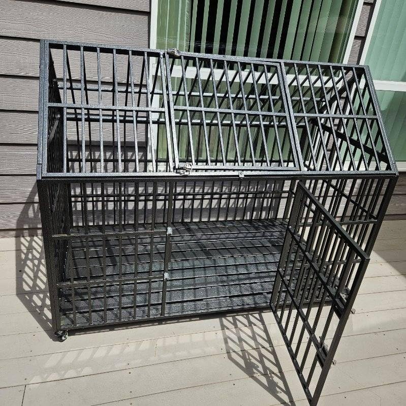 Heavy Duty Dog Crate for Large Dogs, 58 inches Extra Large Dog Kennel Indoor, Roof Dog Cage for High Anxiety Dogs customer photo 1