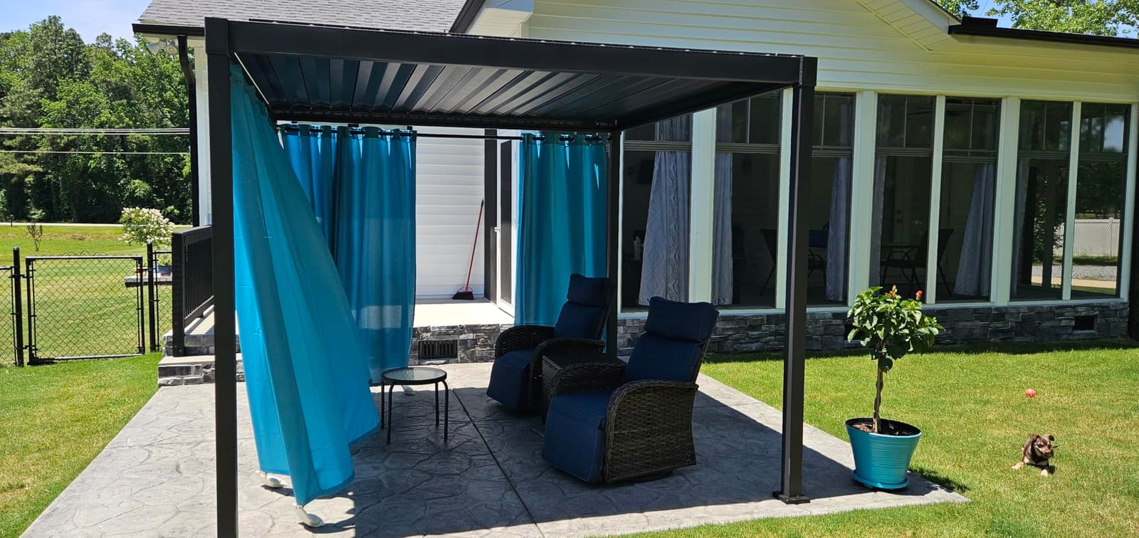 Outdoor Curtains for Patio Waterproof, 6 Drape Panels, Sun Shades customer photo 2