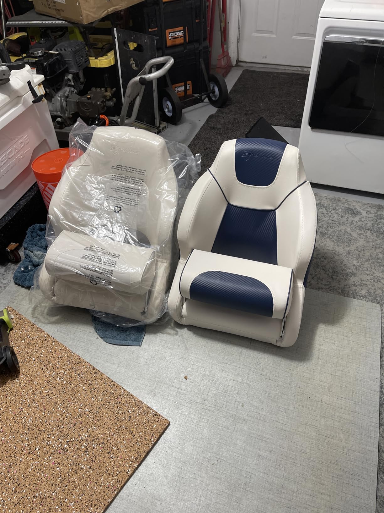 Seamander Boat Captain's Chair - 2 Styles & 10 Color Options,Flip Up Bolster Boat Seat,Integral Rotomolded Frame, Premium EPDM Foam Material customer photo 2