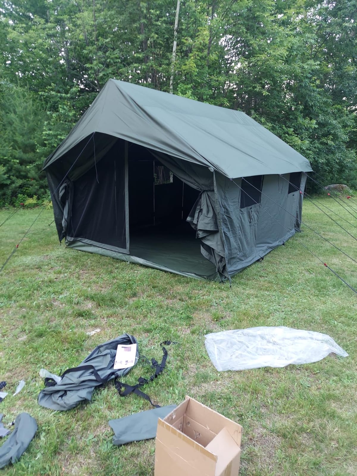 Cotton Canvas Wall Tent w/Steel Frame PVC Floor Rainfly customer photo 1