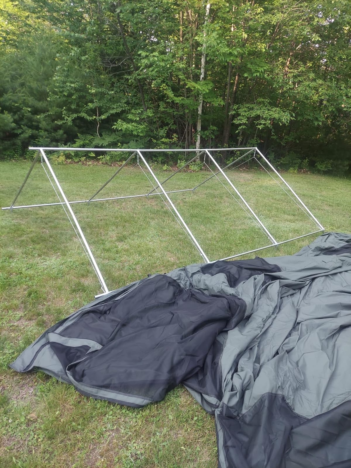 Cotton Canvas Wall Tent w/Steel Frame PVC Floor Rainfly customer photo 2