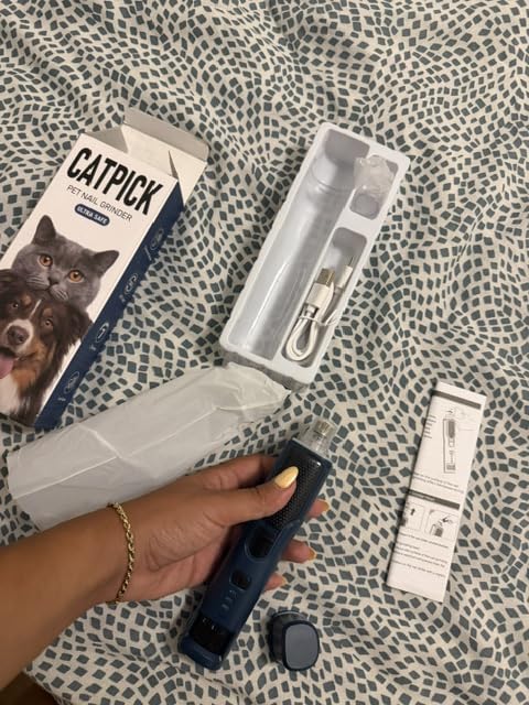 CATPICK 7-Speed Quiet Dog & Cat Nail Grinder with 360° LED for Thick Nails customer photo 1