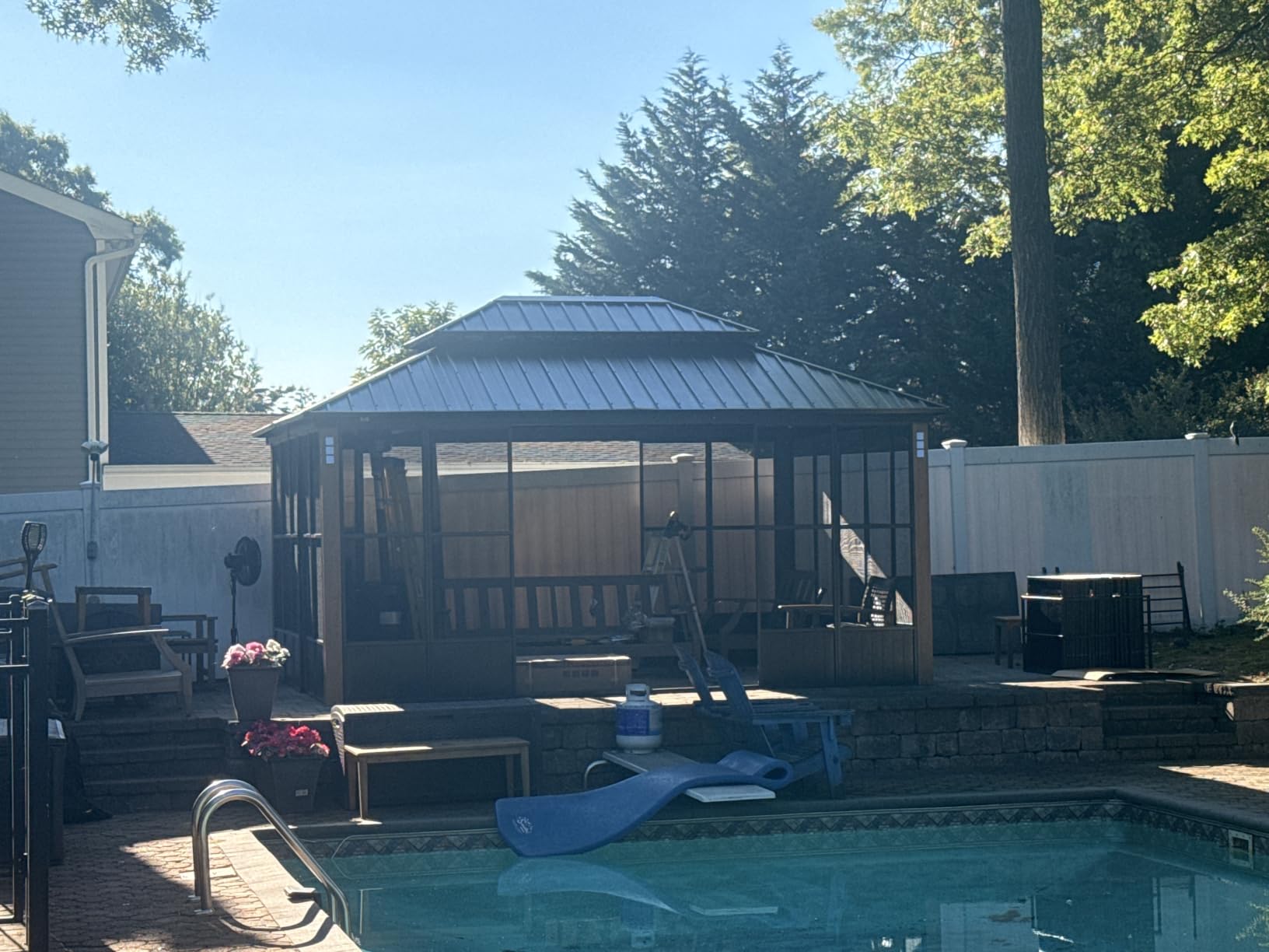 PURPLE LEAF Sunroom Gazebo 12' x 16' Outdoor Solarium Hardtop Gazebo Bronze | Galvanized Steel Double Roof, Wood Grain Aluminum Frame, Mesh Screens, Breezy Comfort, Magnetic Sliding Doors, Ceiling Hooks customer photo 1