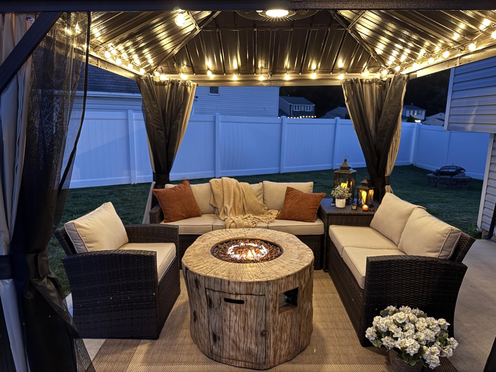 PURPLE LEAF Sunroom Gazebo 12' x 16' Outdoor Solarium Hardtop Gazebo Bronze | Galvanized Steel Double Roof, Wood Grain Aluminum Frame, Mesh Screens, Breezy Comfort, Magnetic Sliding Doors, Ceiling Hooks customer photo 2