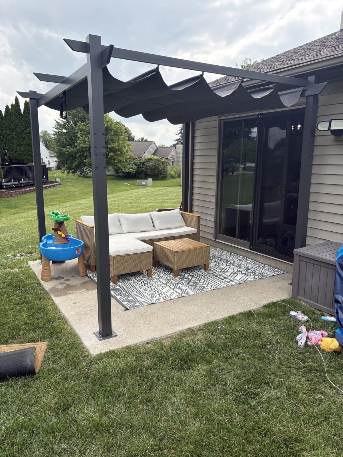 PURPLE LEAF Outdoor Pergola 10' x 13' White Pergola, Double Canopy, White customer photo 1