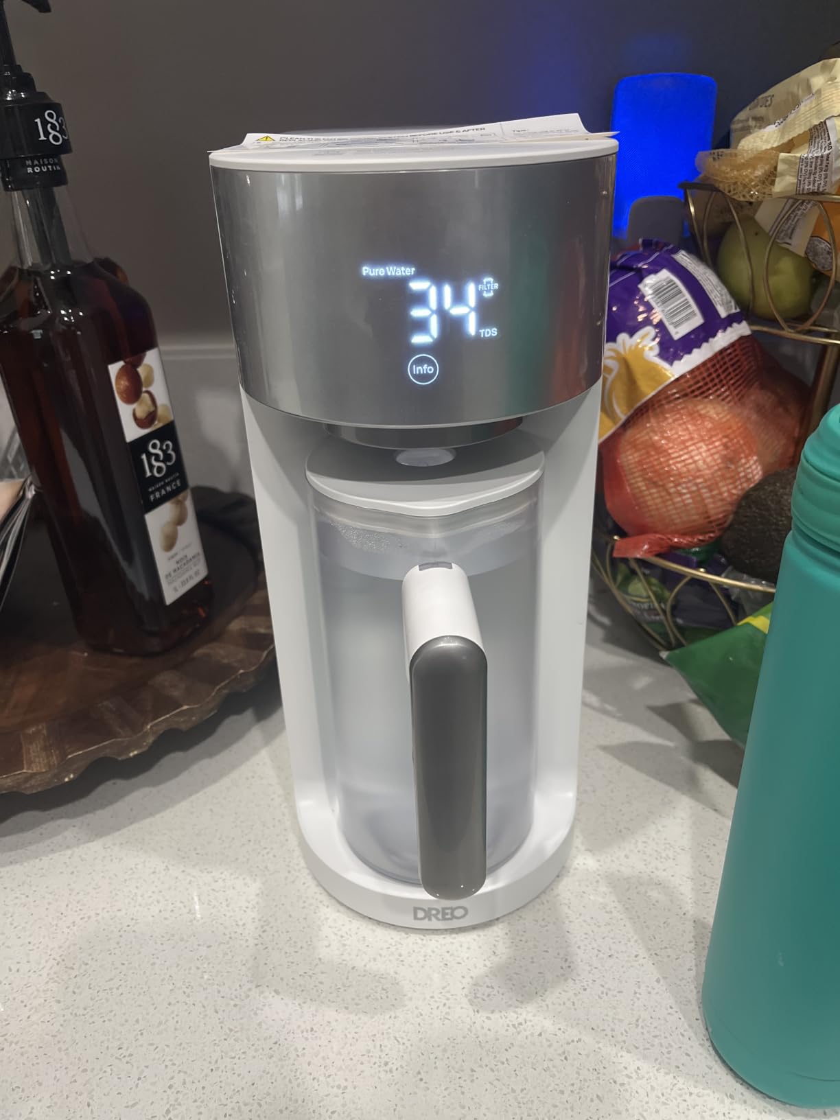 DREO Reverse Osmosis Water Filter Countertop, RO Filtration System, 3:1 Pure to Drain, TDS & Filter Life & 2 Autofill Pitchers, Install-Free, Self-Cleaning Water Purifier, RO Water Filter customer photo 2