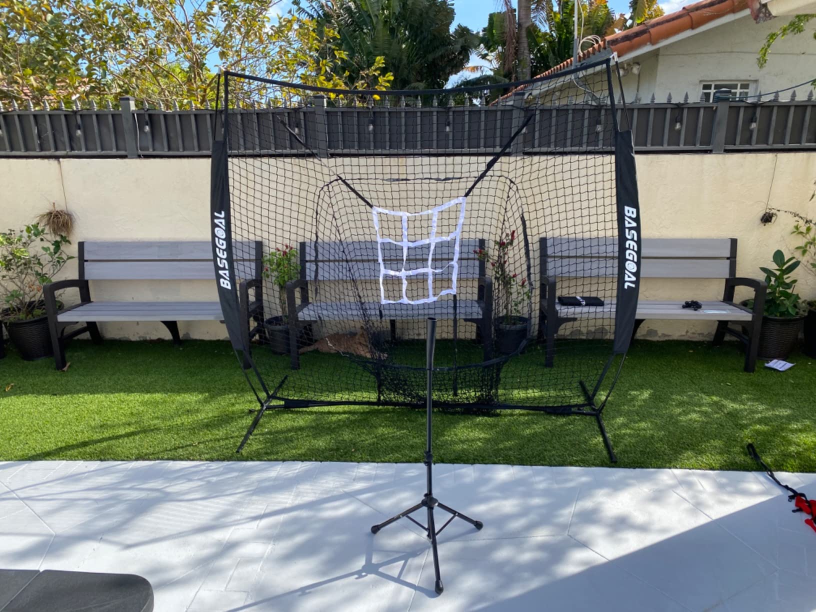 BaseGoal 7x7ft Baseball Practice Net with Batting Tee and Strike Zone customer photo 1