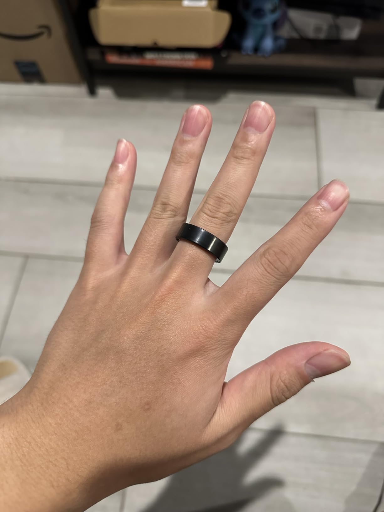POBOVi Gen 2 Titanium Smart Ring for Women & Men, Sleep & Heart Rate Tracker, No Subscription, Size Before You Buy (Polished Black, 11) customer photo 2