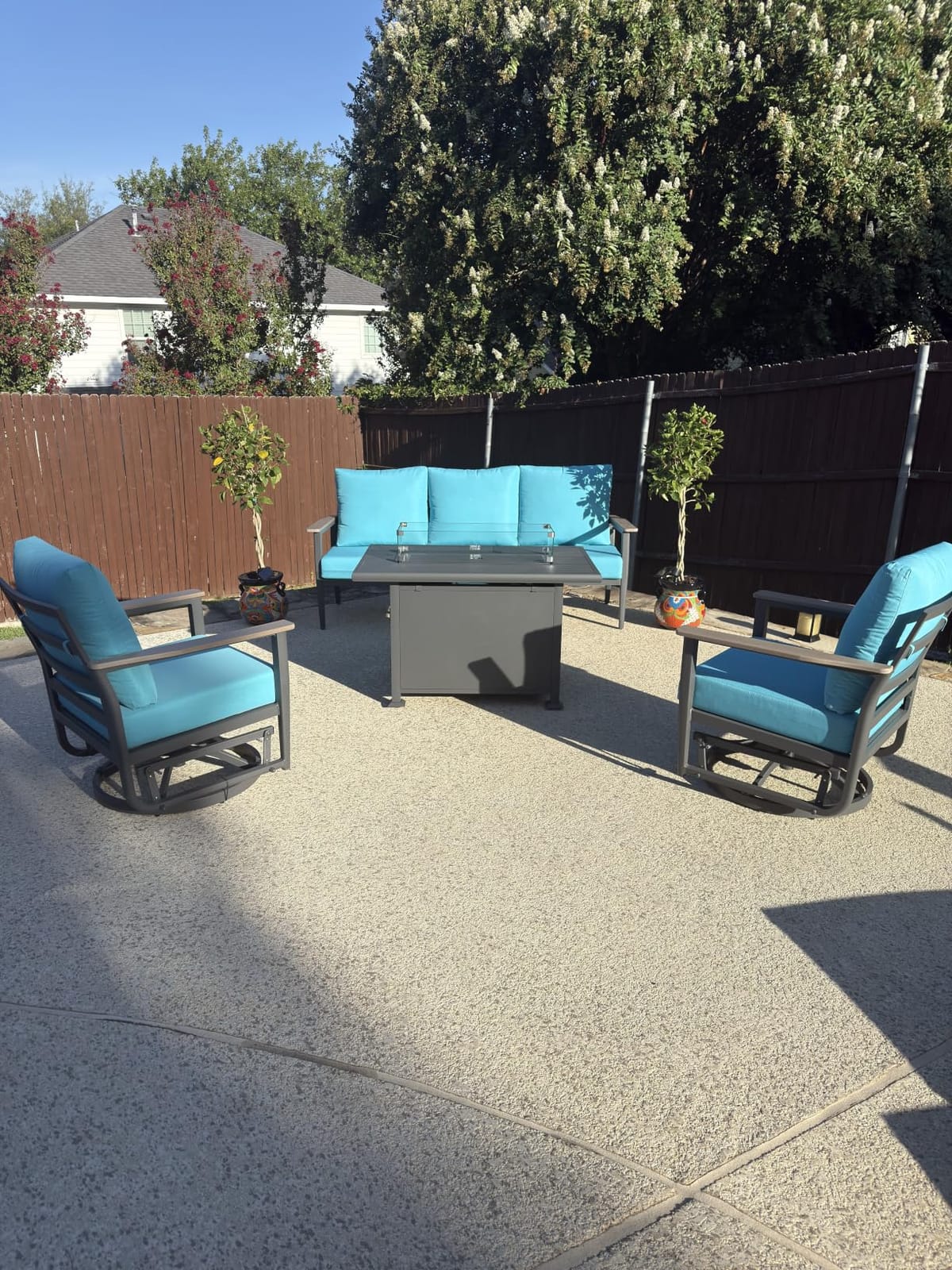 Aluminum Outdoor Patio Furniture Set with 5.1-Inch Cushions customer photo 2