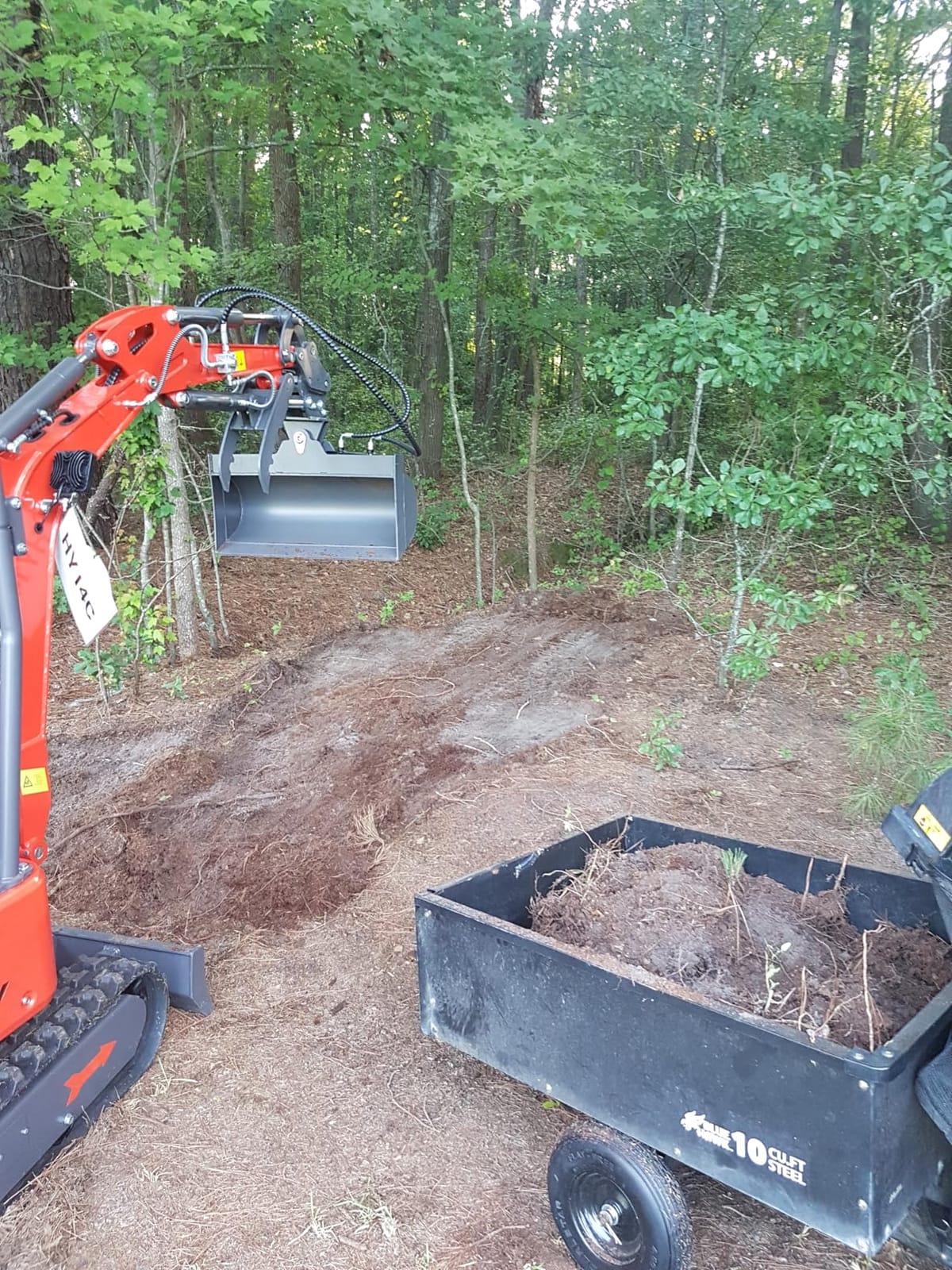 1.4 Ton Mini Excavator 13.5HP Gas Digger with Canopy 2 Buckets Rake customer photo 1
