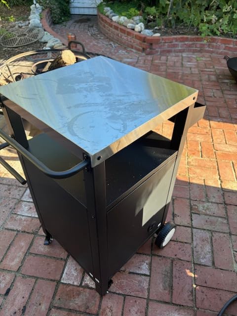 Outdoor Grill Table with Sink, Metal Worktable Kitchen Cabinet Island customer photo 2