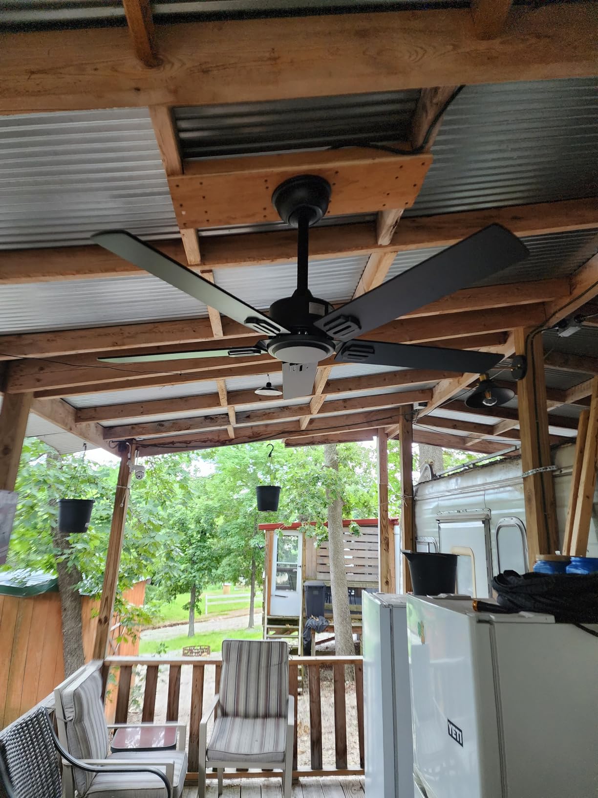 Obabala Outdoor Ceiling Fan No Light, 52 Inch Black Modern Ceiling Fan Without Light, Dual Finish 5 Blades,6 Speed, Reversible Quiet DC Motor for Patios, Garage, Bedroom, Porch customer photo 2