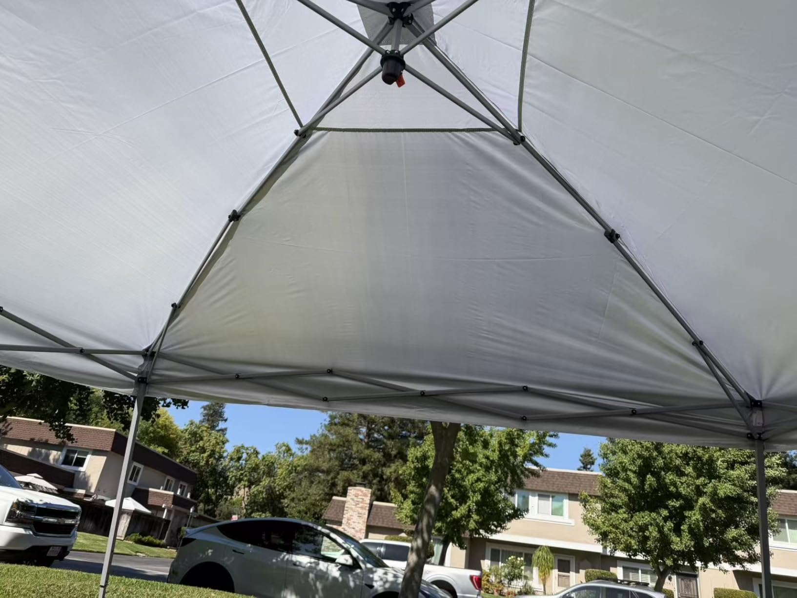SANWAY 10x10 Pop Up Canopy Tent, One Push One Person Setup, Silver White customer photo 1