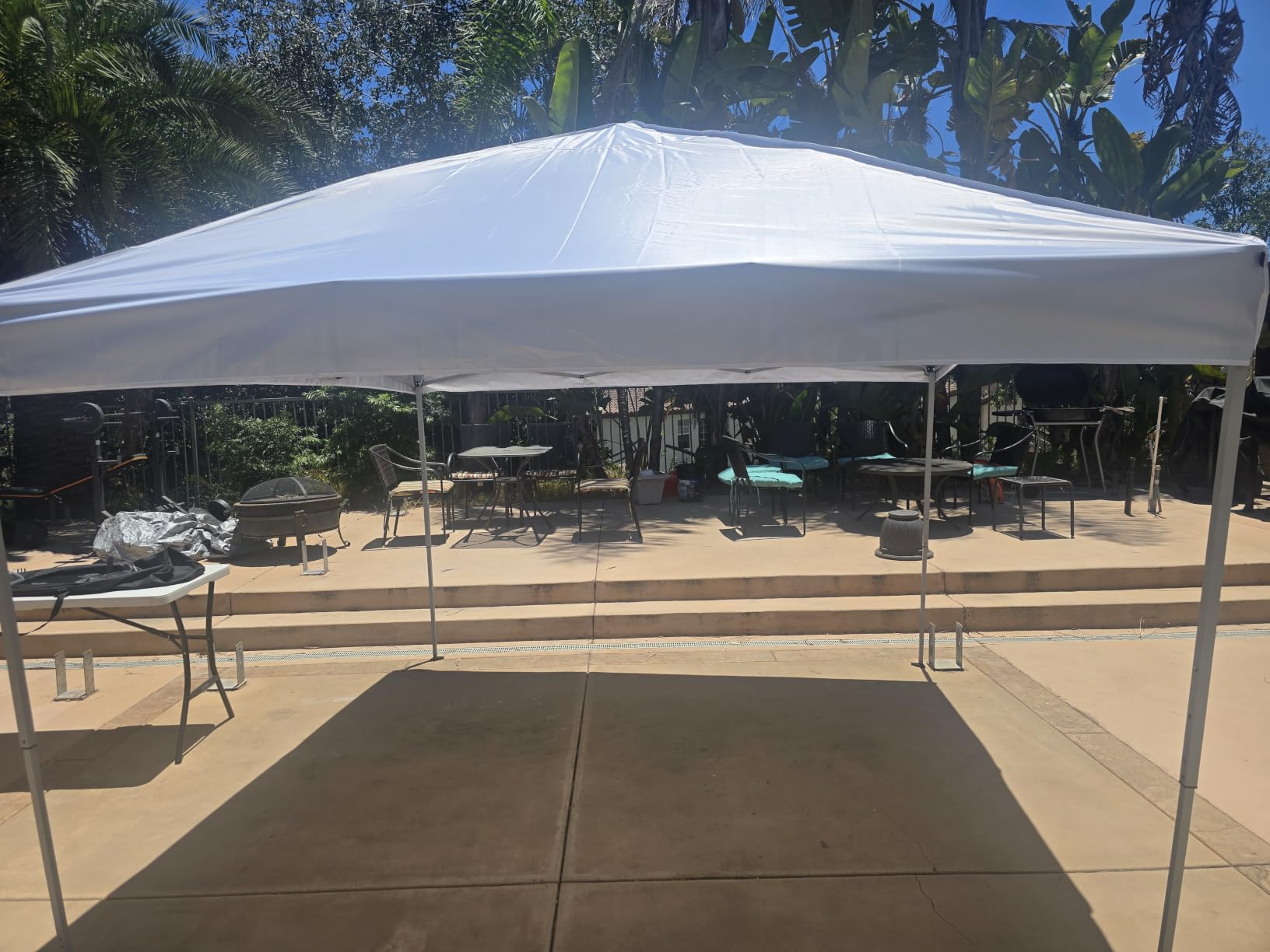 SANWAY 10x10 Pop Up Canopy Tent, One Push One Person Setup, Silver White customer photo 2