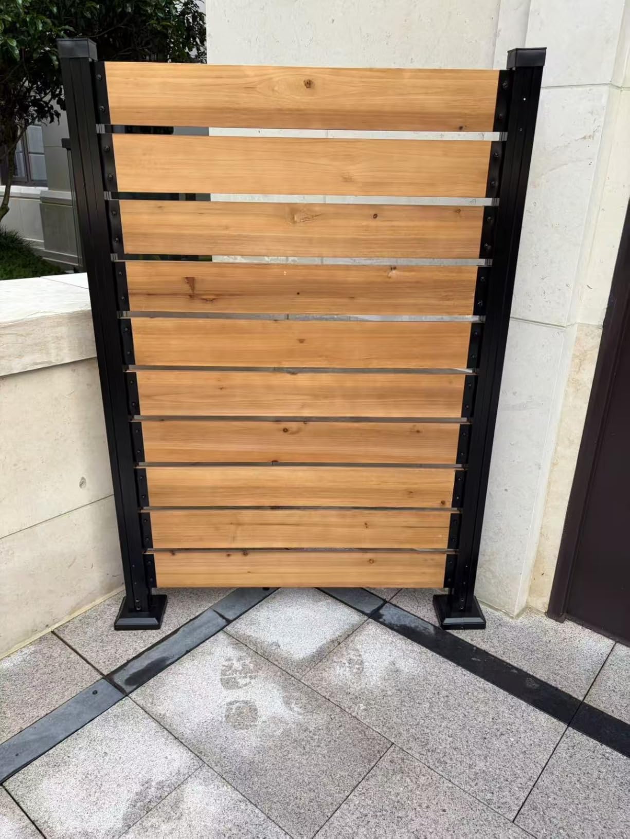 60''H x 78''W Outdoor No Dig Cedar Wood Fence Privacy Screen customer photo 1