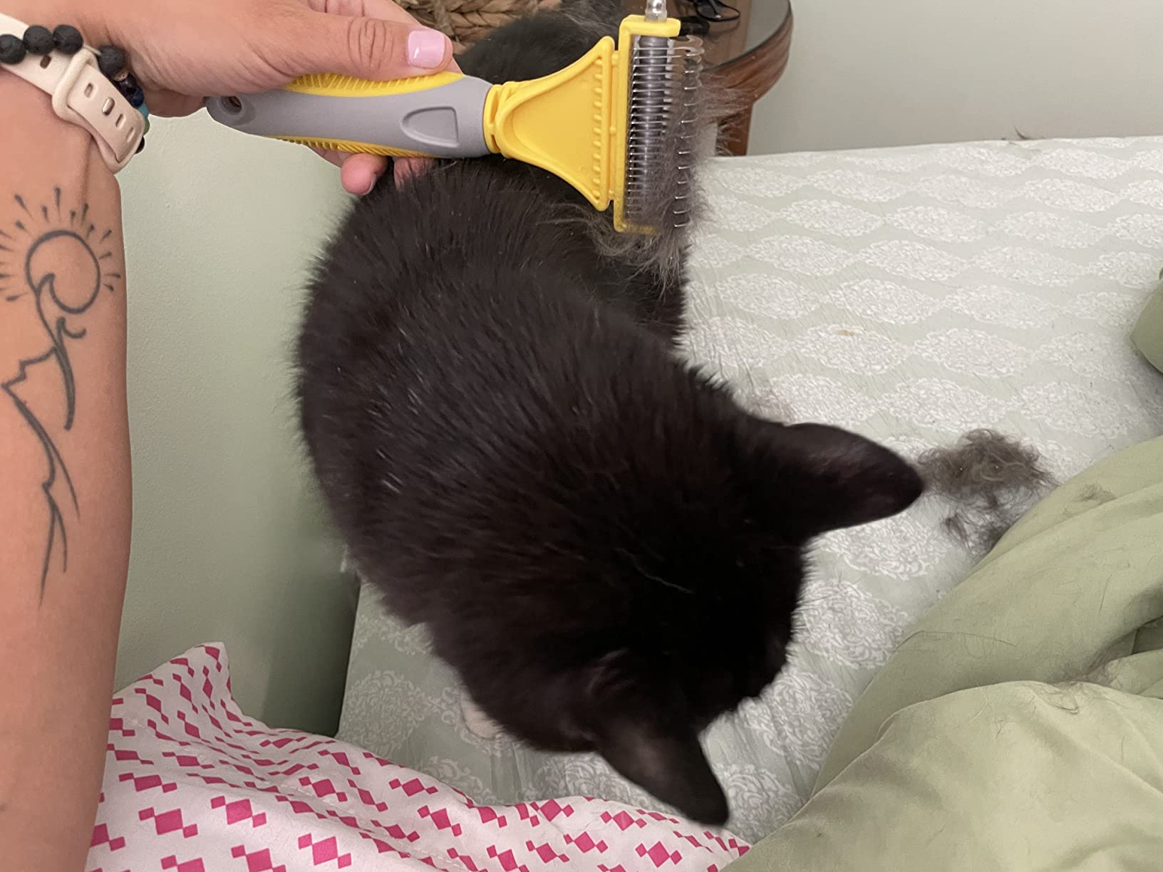 Pecute Self-Cleaning Undercoat Rake for Dogs Cats with Long/Double Coats customer photo 1