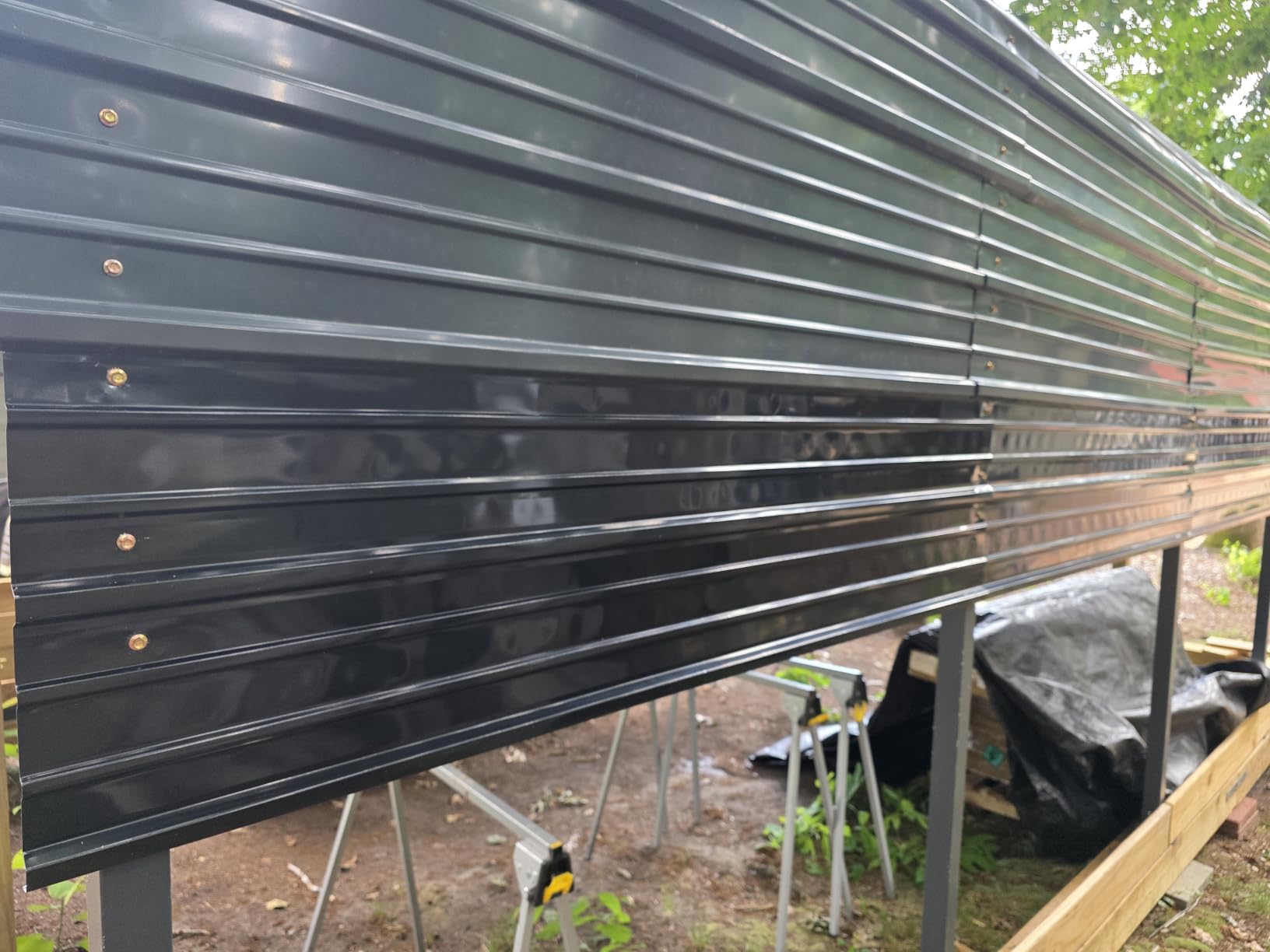 10 Pack Metal Roofing Panels, Corrugated Roof Panels, Black customer photo 1